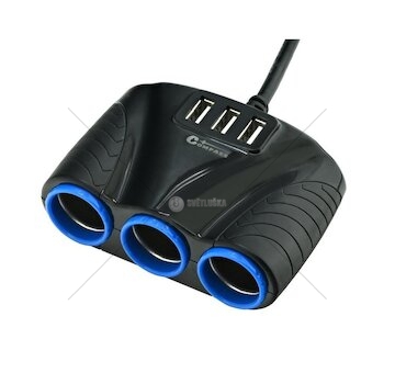 Roztrojka automobilového zapalovače 12/24V a 3x USB konektor COMPASS