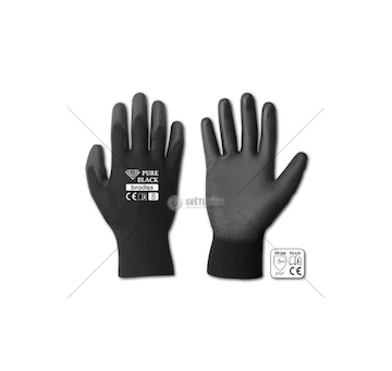 Rukavice ochranné 7" polyuretan PURE BLACK