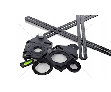 Šablona a stavební pravítko; vzorkovník a značení otvorů