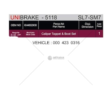 Sada na opravy, brzdový třmen UNIBRAKE UNB5118