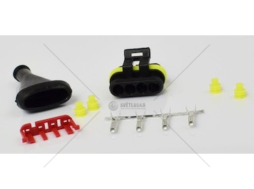 Spojka AMP SUPER SEAL 4 PIN zástrčka AMP4-KR/W