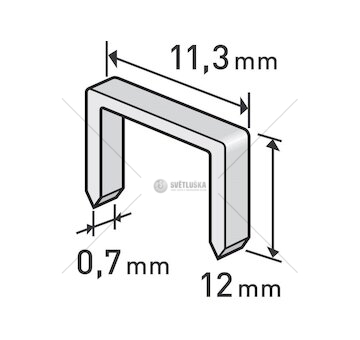 Spony, balení 1000ks, 12mm, 11,3x0,52x0,70mm, EXTOL PREMIUM