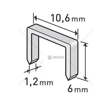 Spony, balení 1000ks, 6mm, 10,6x0,52x1,2mm EXTOL PREMIUM