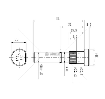 Šroub kolový BPW M18*1,5*85 DL GW.43 CSY AZBP-0038