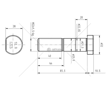 Šroub kolový MAN M22*1,5*83,5 DL.GW.40MM CSY AZMA-0078