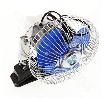 Ventilátor 12V 203mm otočný s klipsem