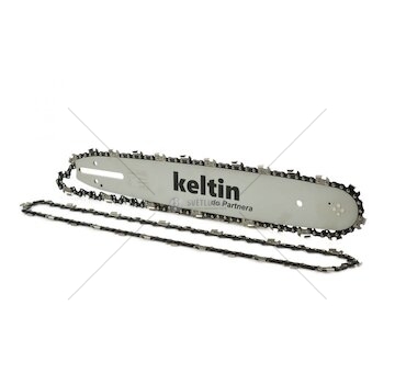 Vodící lišta na řetězové pily a 2 řetězy 14" 3/8" 1,3mm 52z KELTIN