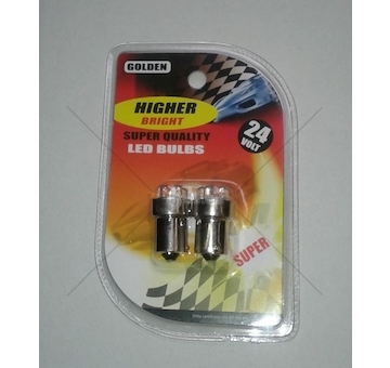 Žárovka LED 24V BA15S 5XLED modrá KP GLODEN LBA15S-1-24BL