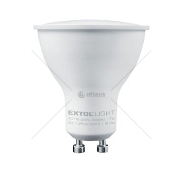 Žárovka LED reflektorová, 6W, 450lm, GU10, teplá bílá, EXTOL LIGHT