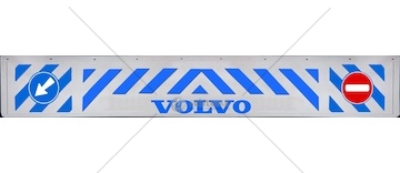 Zástěrka - lapač přední VOLVO 2400x350mm, bílá, modrý nápis