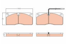 Sada brzdových destiček, kotoučová brzda TRW GDB5057