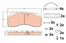 Sada brzdových destiček, kotoučová brzda TRW GDB5067