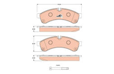 Sada brzdových destiček, kotoučová brzda TRW GDB1780