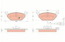Sada brzdových destiček, kotoučová brzda TRW GDB1386