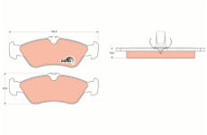 Sada brzdových destiček, kotoučová brzda TRW GDB1263