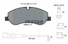 Sada brzdových destiček, kotoučová brzda TEXTAR 2560201