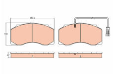 Sada brzdových destiček, kotoučová brzda TRW GDB5070