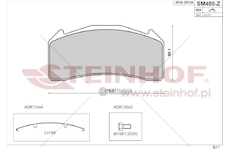 Brzdové destičky STEINHOF s montážní sadou  STEINHOF SM480-Z