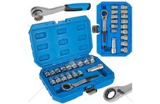 Gola sada s průchozí ráčnou, hlavice s profilem Gear Lock 10-24 mm, sada 17 ks GEKO