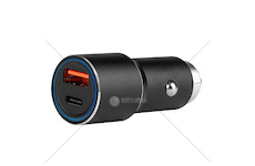Hliníková nabíječka do auta PCH PRO-08 USB-C+USB 38W 12/24V