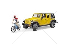 Jeep Wrangler Rubicon Unlimited s cyklistou a horským kolem BRUDER