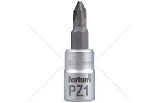 Klíč zástrčný šroubovák PZ, 1/4', PZ1, L 37mm, CrV/S2, FORTUM