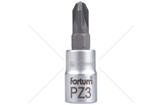 Klíč zástrčný šroubovák PZ, 1/4', PZ3, L 37mm, CrV/S2, FORTUM