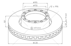 Kotouč brzdový 430x50x101 iveco e.cargo, e.tech, e.star 0046856_A