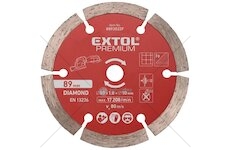 Kotouč diamantový, řezný, segmentový ∅89x1,0x10mm EXTOL PREMIUM