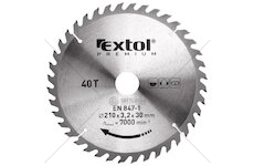 Kotouč pilový s SK plátky, 115x1,3x22,2mm, 40T, šířka SK plátků 2,6mm, EXTOL PREMIUM