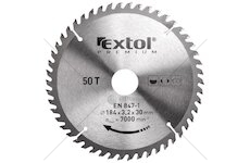 Kotouč pilový s SK plátky, 184x2,2x30mm, 50T, šířka SK plátků 3,2mm, EXTOL PREMIUM