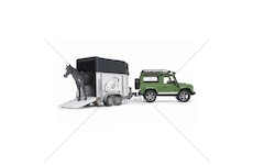 Land Rover Defender s přívěsem na koně + kůň 02592 BRUDER