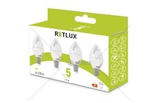 LED žárovka Candle eko sada 4x5W E14 C37 WW REL 35 RETLUX