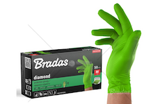Nitrilové rukavice DIAMOND, pevné, odolné chemikáliím, 50 ks, zelené - BRADAS (Velikost: XL (9–10))
