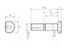 Pero kola MB M14*1,5*58 DL.GW.26MM CSY AZME-0009