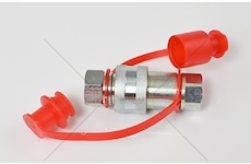 Rychlospojka hydraulická M22x1,5 komplet zásuvka +zástrčka kovová červená