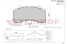 Sada brzdových destiček, kotoučová brzda STEINHOF SM486-P