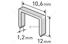 Spony, balení 1000ks, 12mm, 10,6x0,52x1,2mm EXTOL PREMIUM