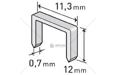 Spony, balení 1000ks, 12mm, 11,3x0,52x0,70mm, EXTOL PREMIUM