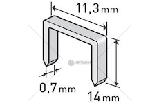 Spony, balení 1000ks, 14mm, 11,3x0,52x0,70mm, EXTOL PREMIUM