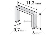 Spony, balení 1000ks, 6mm, 11,3x0,52x0,70mm, EXTOL PREMIUM