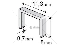 Spony, balení 1000ks, 8mm, 11,3x0,52x0,70mm, EXTOL PREMIUM