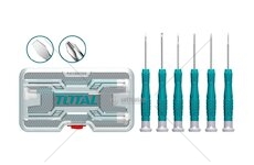 Šroubováky hodinářské, sada 6ks, CrV TOTAL
