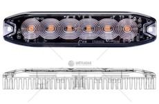 Světlo výstražné LED oranžové PREDATOR 26-funkcí s pamětí 6x3W 12/24V