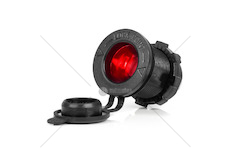 Vodotěsná zásuvka do zapalovače auta s ČERVENÝM LED podsvícením 12/24V AMiO-04219