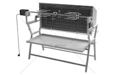 Zahradní gril PIGLET na dřevěné uhlí s elektrickým rožněm CATTARA