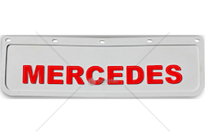 Zástěrka - lapač MERCEDES 600x180mm, bílý, červený nápis
