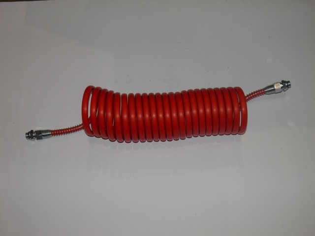 Hadice pneumatická spirálová M16 červená polyamidová PA/M16/7,5M/CZ