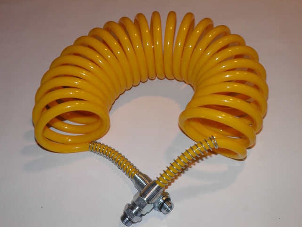 Hadice pneumatická spirálová M16 žlutá polyuretan PU/M16/7M/Z