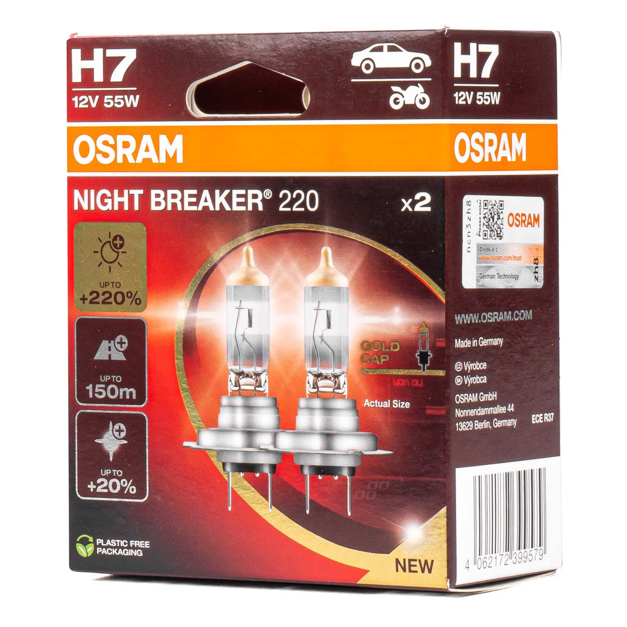 Halogenová žárovka Osram H7 12V 55W PX26d NIGHT BREAKER 200 /2 ks, , ,